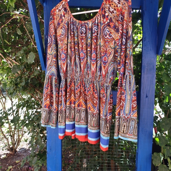 Colleen Lopez Multi-color Round Neck Blouse Size L - Picture 9 of 16